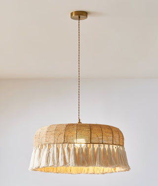 Boho Lampe Suspendue en Jute Tissée à la Main