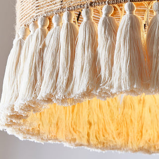 Boho Lampe Suspendue en Jute Tissée à la Main