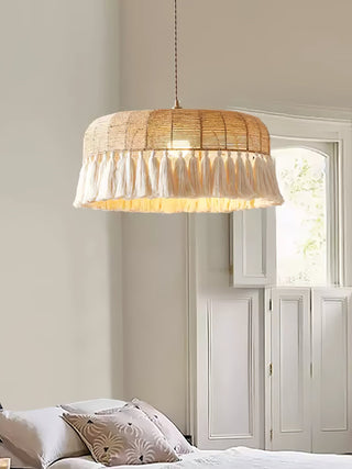 Boho Lampe Suspendue en Jute Tissée à la Main