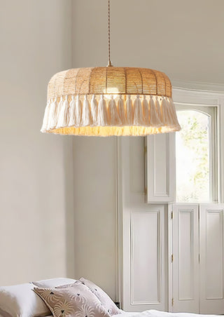 Boho Lampe Suspendue en Jute Tissée à la Main