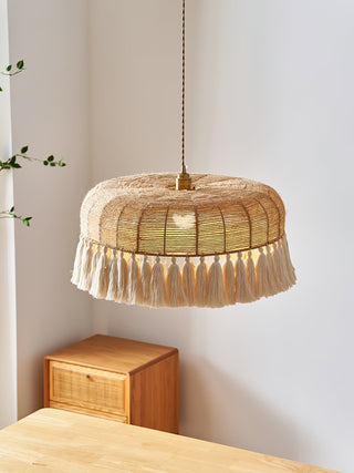Boho Lampe Suspendue en Jute Tissée à la Main