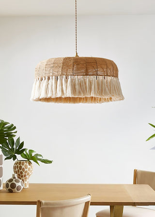 Boho Lampe Suspendue en Jute Tissée à la Main