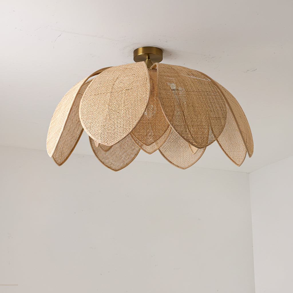 The medium-sized Hanove Ceiling Light in a cozy bedroom setting.