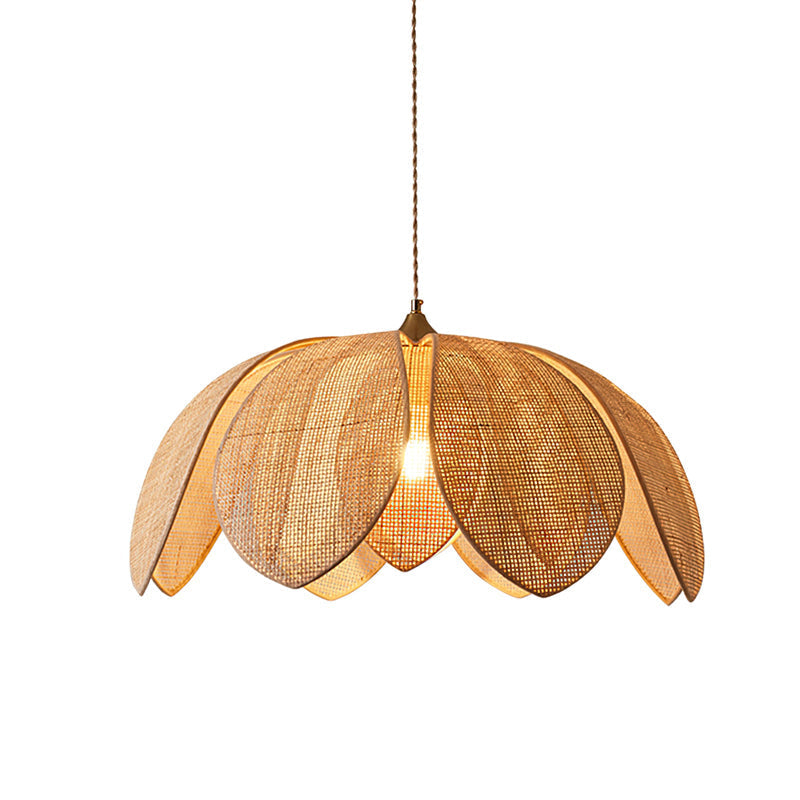 Lifestyle image showing the Hanove Pendant Light in a bohemian-styled bedroom.