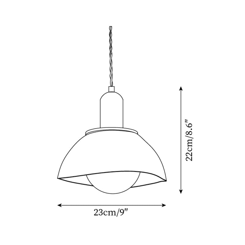 Pendant Lamp Ceramic Glazed Dome Walnut Wood Rustic Ambient Glow-Neutral Decor