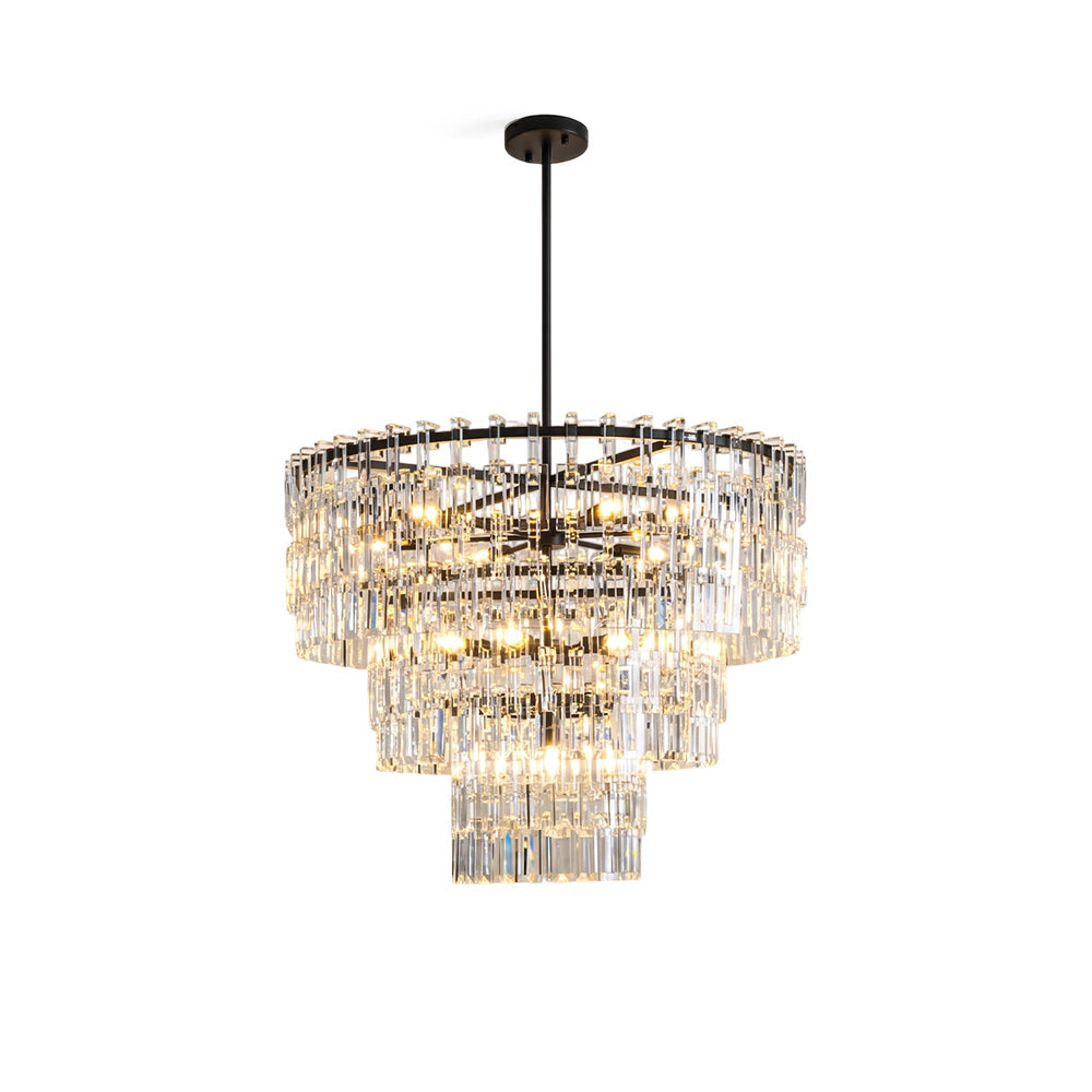 Harlow Geometric Crystal Chandelier against a plain background.
