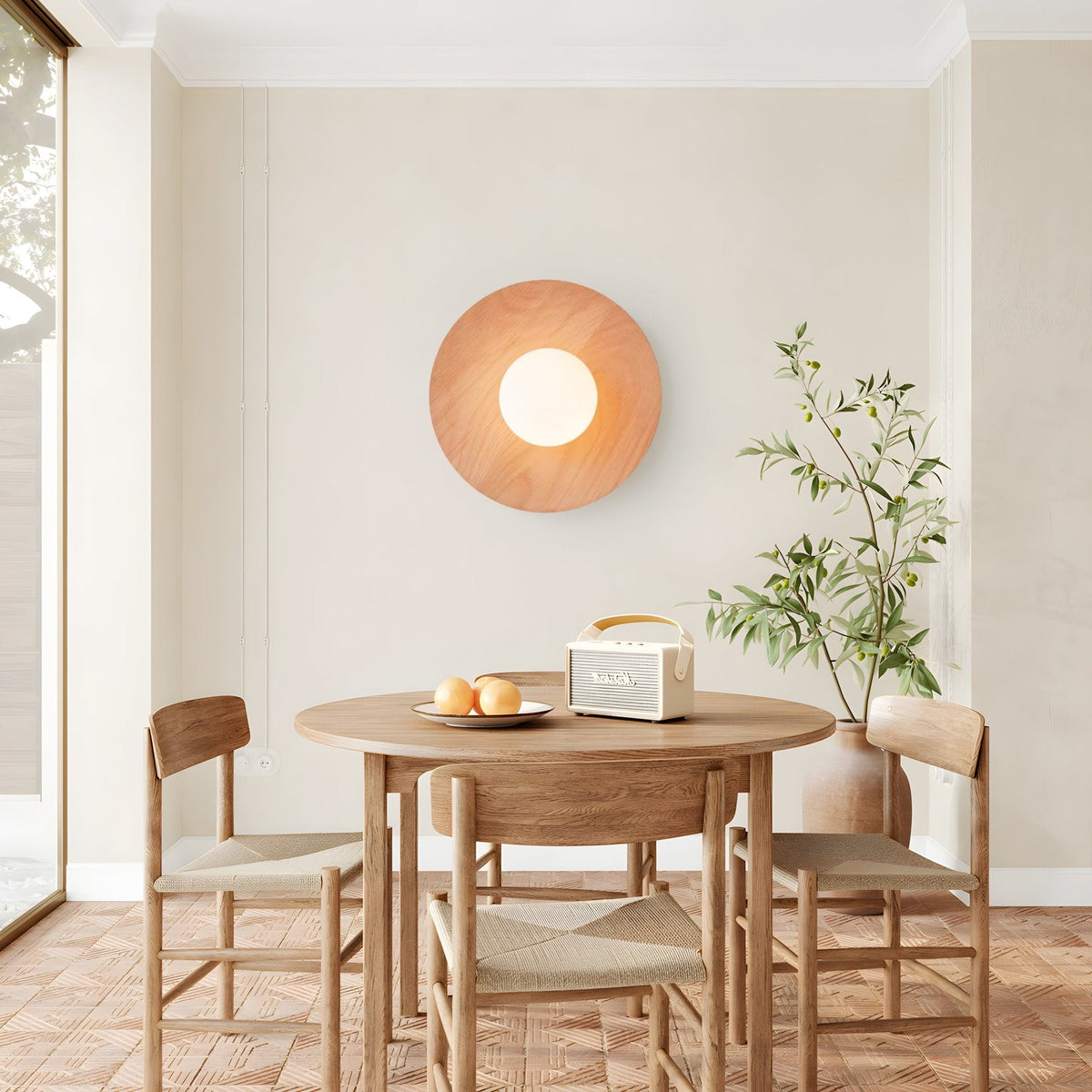 Kalael Applique Murale Minimaliste en Bois et Verre