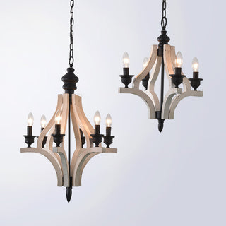 Ephaos Lustre Métal Bois Industriel Vintage