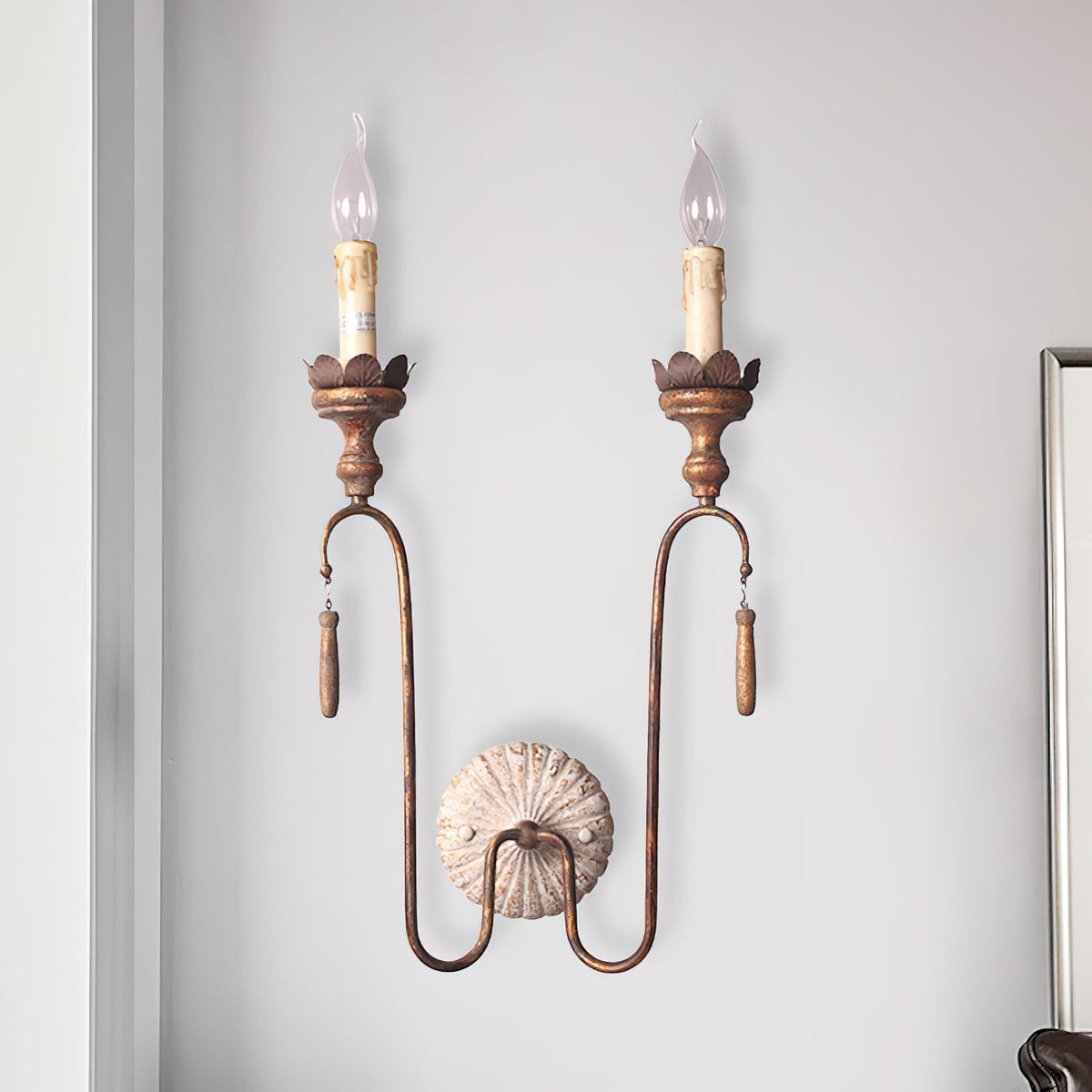 Avelaris Lampe Murale Vintage Industrielle en Bois et Métal