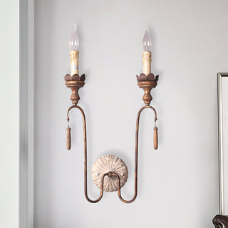 Avelaris Lampe Murale Vintage Industrielle en Bois et Métal