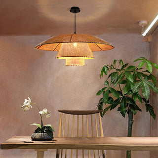 Orvellace Rotin Vintage Pendentif Lampe