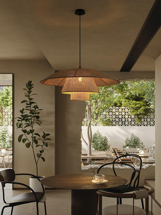 Orvellace Rotin Vintage Pendentif Lampe