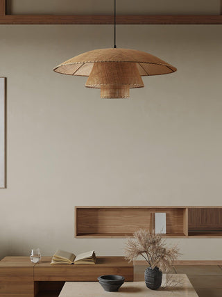 Orvellace Rotin Vintage Pendentif Lampe
