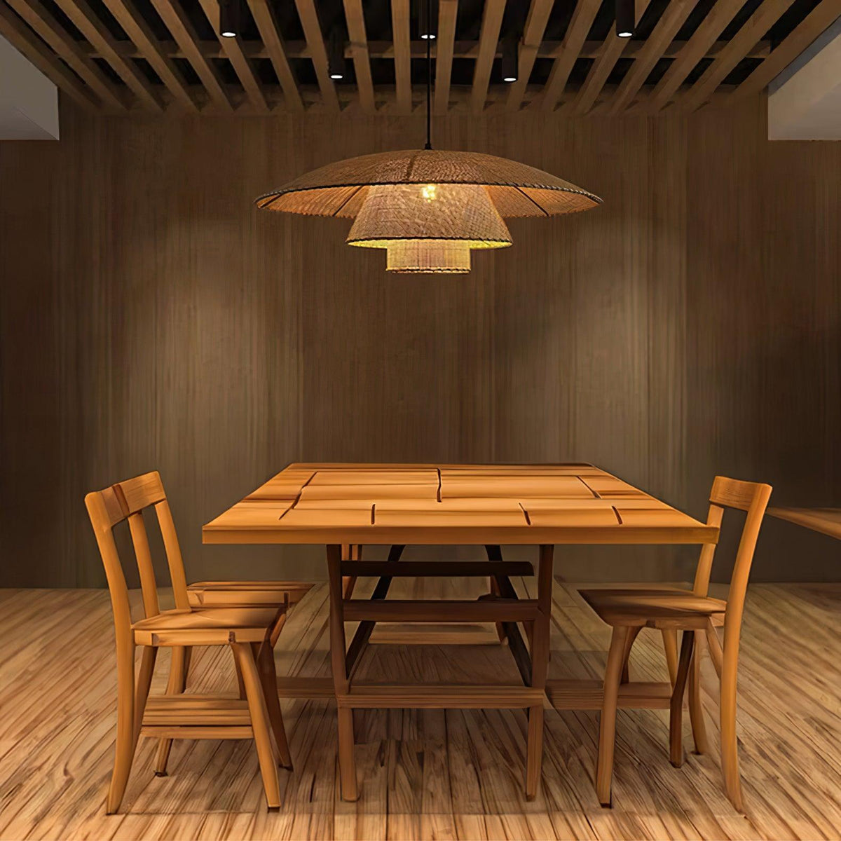Orvellace Rotin Vintage Pendentif Lampe