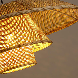 Orvellace Rotin Vintage Pendentif Lampe