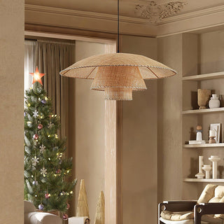 Orvellace Rotin Vintage Pendentif Lampe