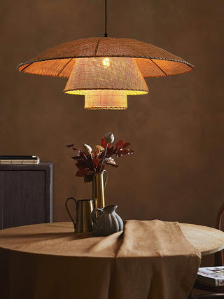 Orvellace Rotin Vintage Pendentif Lampe