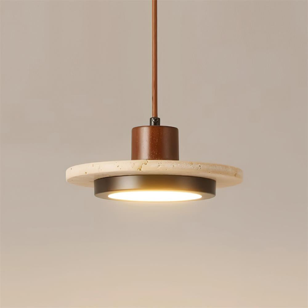 Valen Travertine LED Pendant Light-Neutral Decor