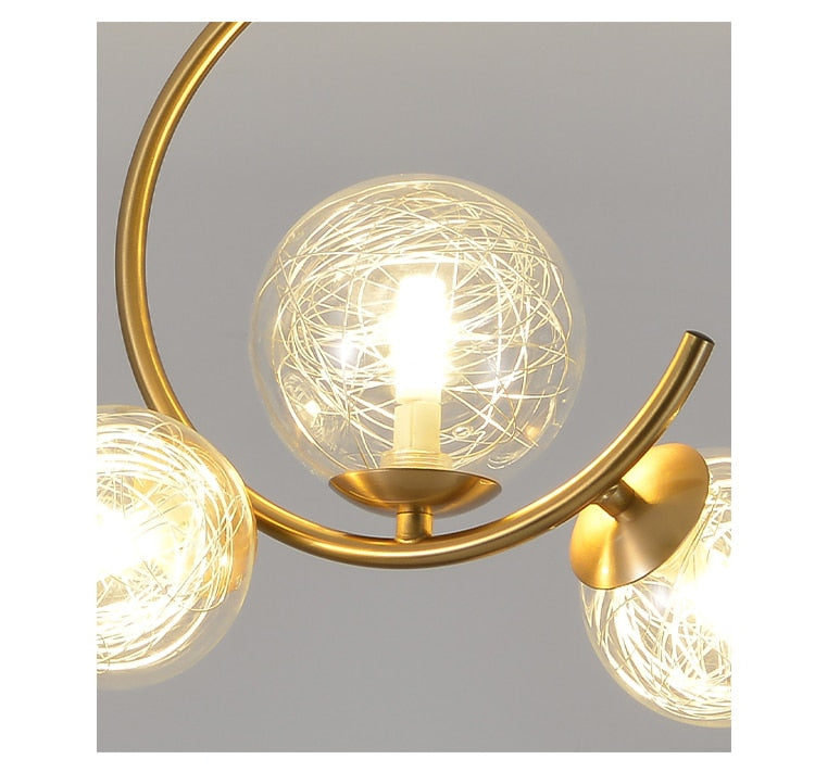 Valentina Boule de Verre Bulles Lampes Suspendues Lampes Dorées Suspension