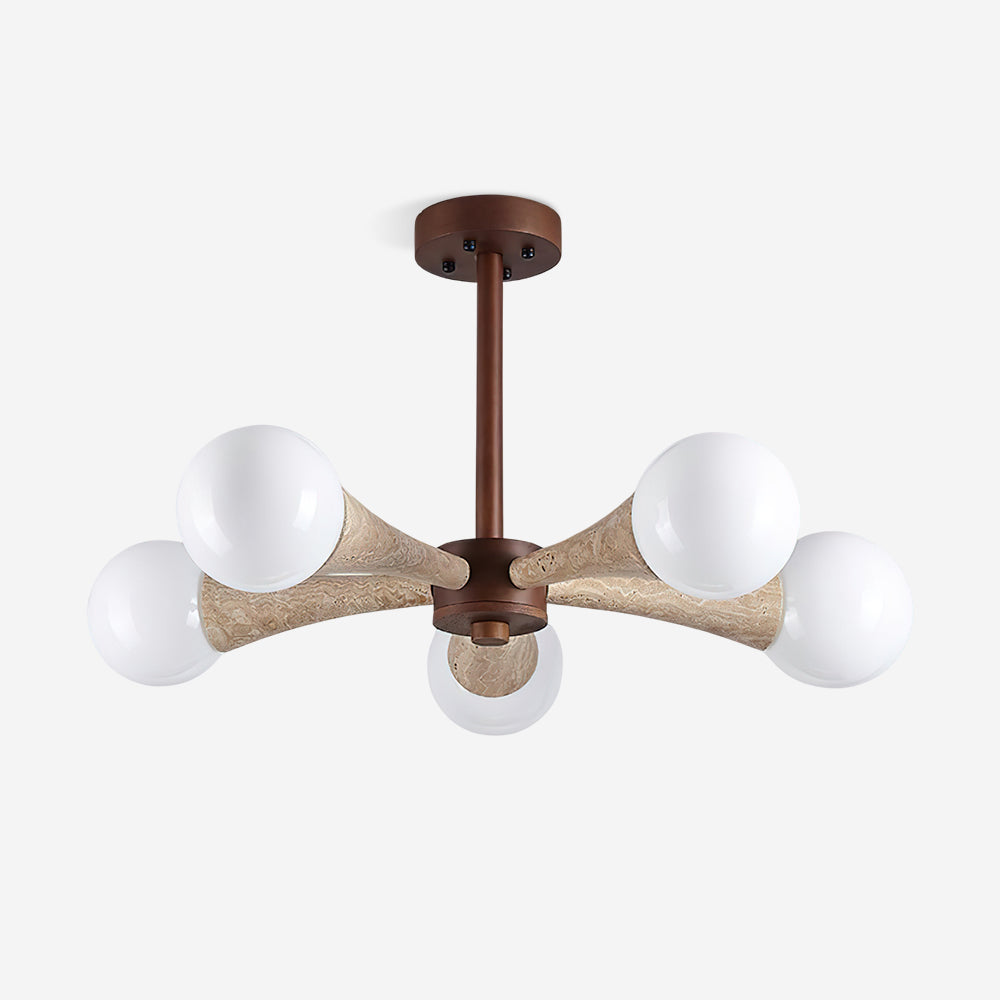 Ritta Flush Mount Ceiling Light Wood Travertine-Neutral Decor