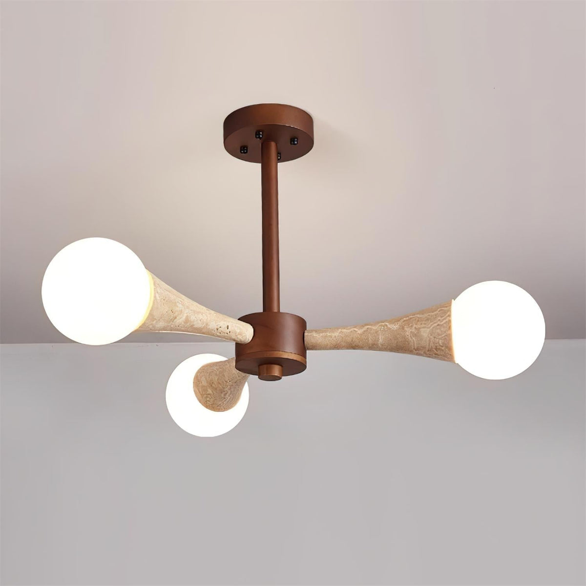 Ritta Flush Mount Ceiling Light Wood Travertine-Neutral Decor