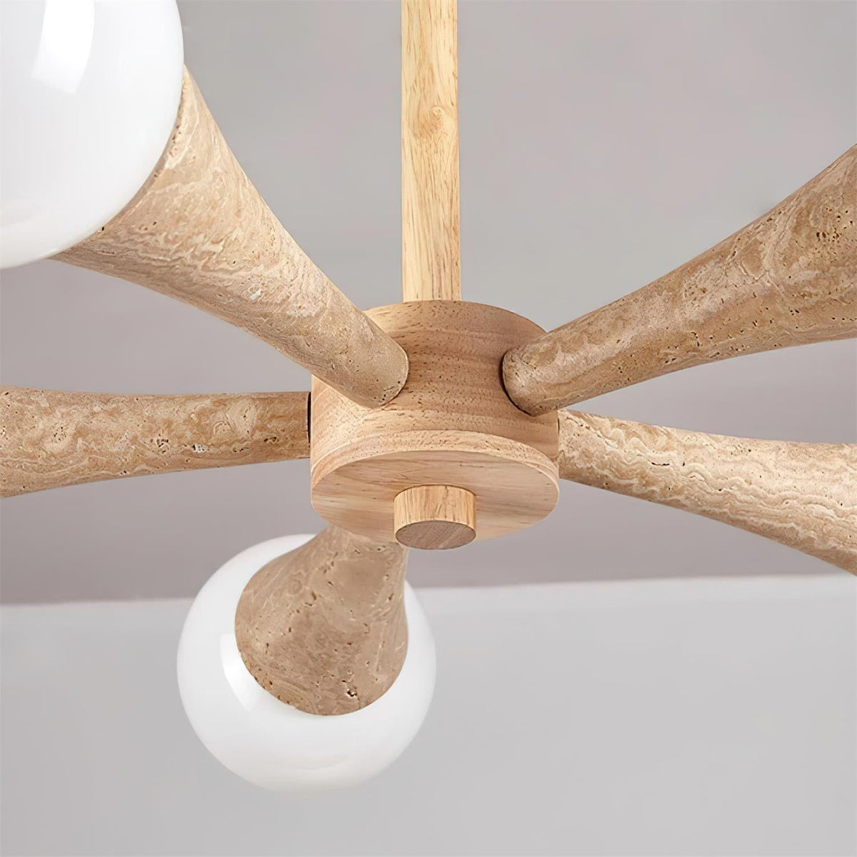 Ritta Flush Mount Ceiling Light Wood Travertine-Neutral Decor