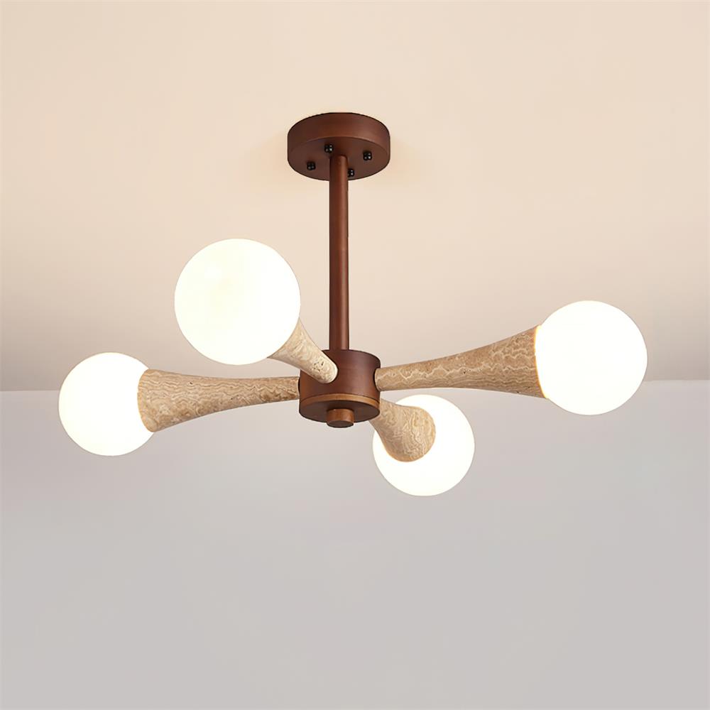 Ritta Flush Mount Ceiling Light Wood Travertine-Neutral Decor
