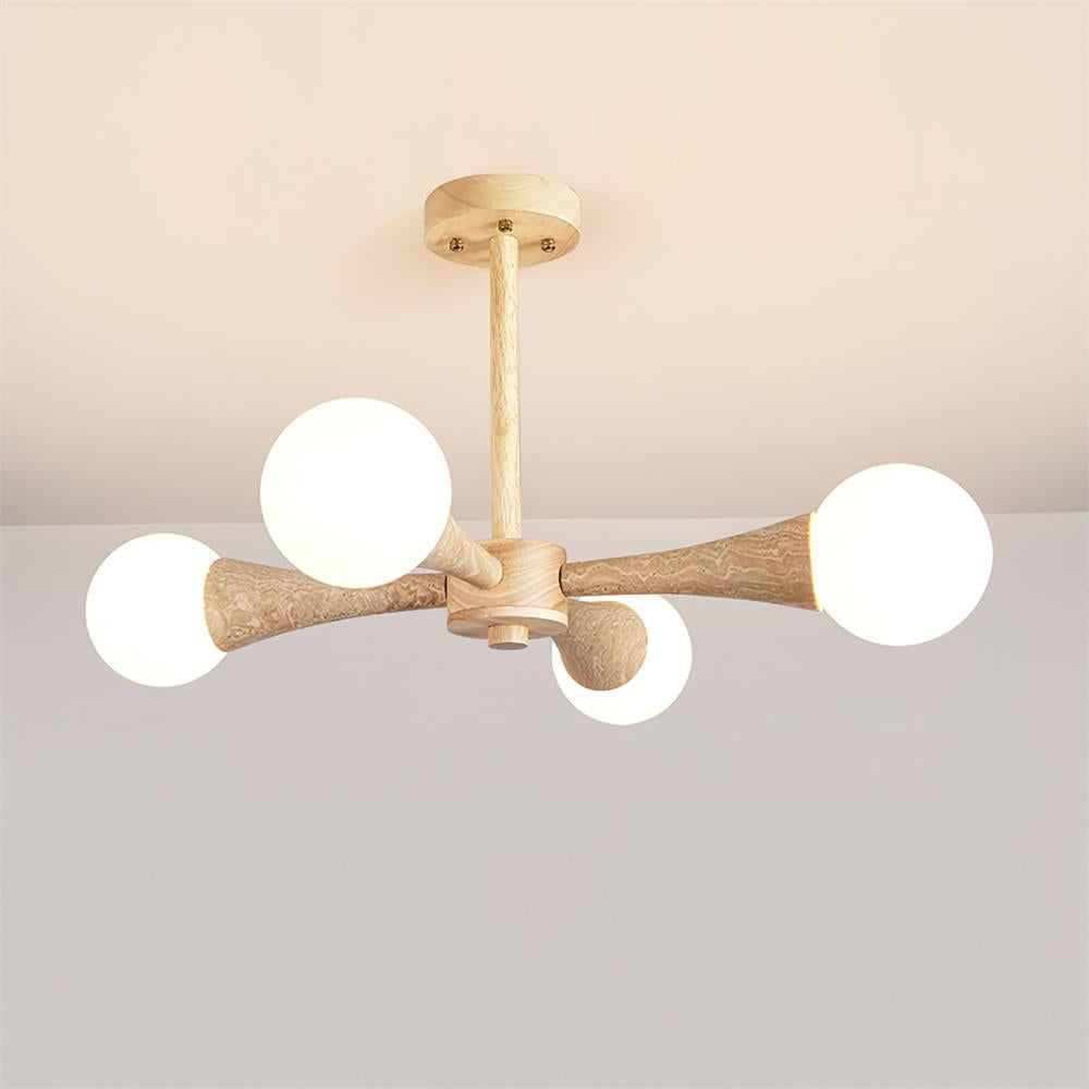 Ritta Flush Mount Ceiling Light Wood Travertine-Neutral Decor