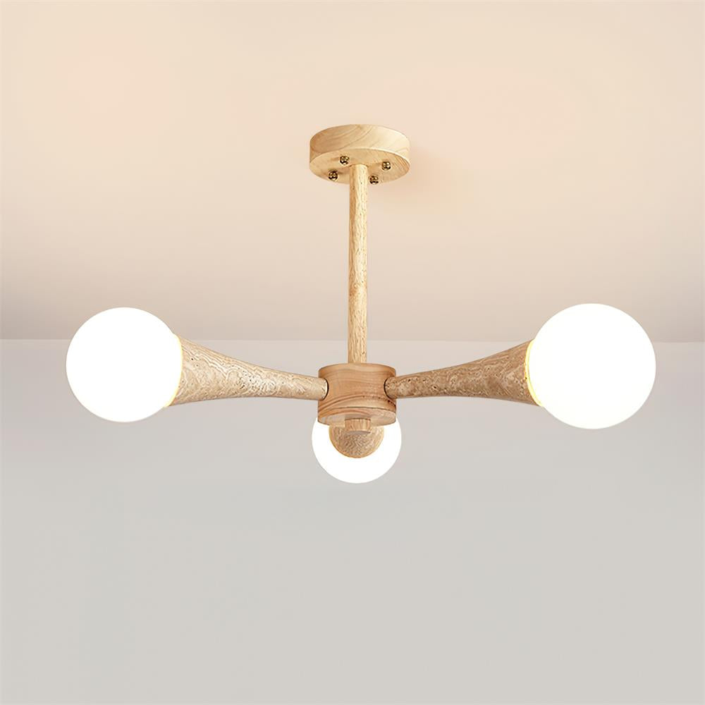 Ritta Flush Mount Ceiling Light Wood Travertine-Neutral Decor