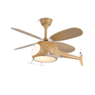 Ventilateur de plafond et luminaire Aviara Bois Moderne pour chambre d'enfant