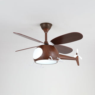 Ventilateur de plafond et luminaire Aviara Bois Moderne pour chambre d'enfant