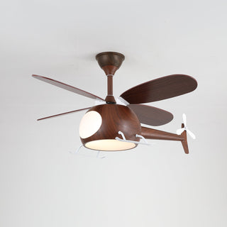 Ventilateur de plafond et luminaire Aviara Bois Moderne pour chambre d'enfant