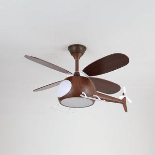 Ventilateur de plafond et luminaire Aviara Bois Moderne pour chambre d'enfant