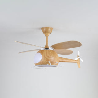 Ventilateur de plafond et luminaire Aviara Bois Moderne pour chambre d'enfant