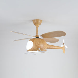 Ventilateur de plafond et luminaire Aviara Bois Moderne pour chambre d'enfant