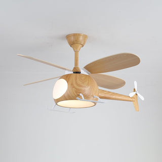 Ventilateur de plafond et luminaire Aviara Bois Moderne pour chambre d'enfant