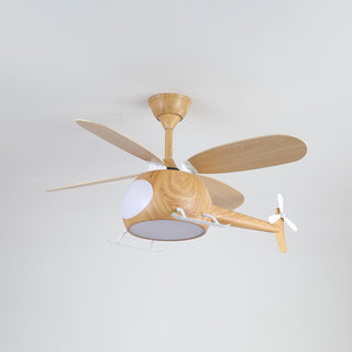 Ventilateur de plafond et luminaire Aviara Bois Moderne pour chambre d'enfant