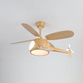 Ventilateur de plafond et luminaire Aviara Bois Moderne pour chambre d'enfant
