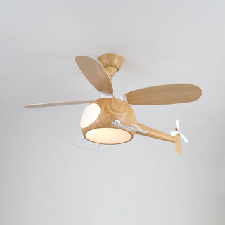 Ventilateur de plafond et luminaire Aviara Bois Moderne pour chambre d'enfant