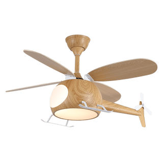 Ventilateur de plafond et luminaire Aviara Bois Moderne pour chambre d'enfant