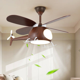 Ventilateur de plafond et luminaire Aviara Bois Moderne pour chambre d'enfant