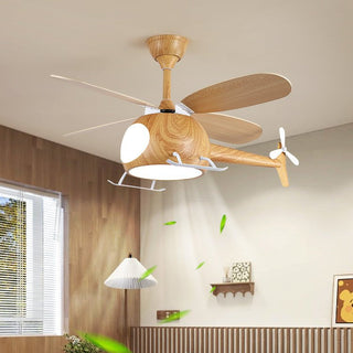 Ventilateur de plafond et luminaire Aviara Bois Moderne pour chambre d'enfant