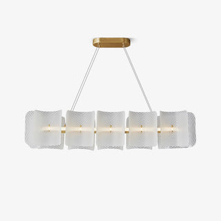Virinia Postmoderne Luxe Rectangle Laiton Verre Suspension