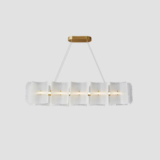 Virinia Postmoderne Luxe Rectangle Laiton Verre Suspension