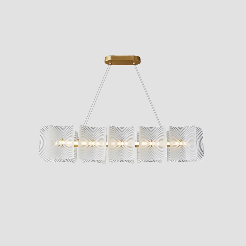 Marira Postmoderne Luxe Rectangle Laiton Verre Suspension