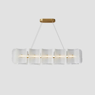 Virinia Postmoderne Luxe Rectangle Laiton Verre Suspension