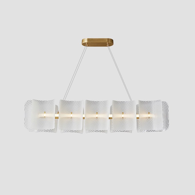 Marira Postmoderne Luxe Rectangle Laiton Verre Suspension