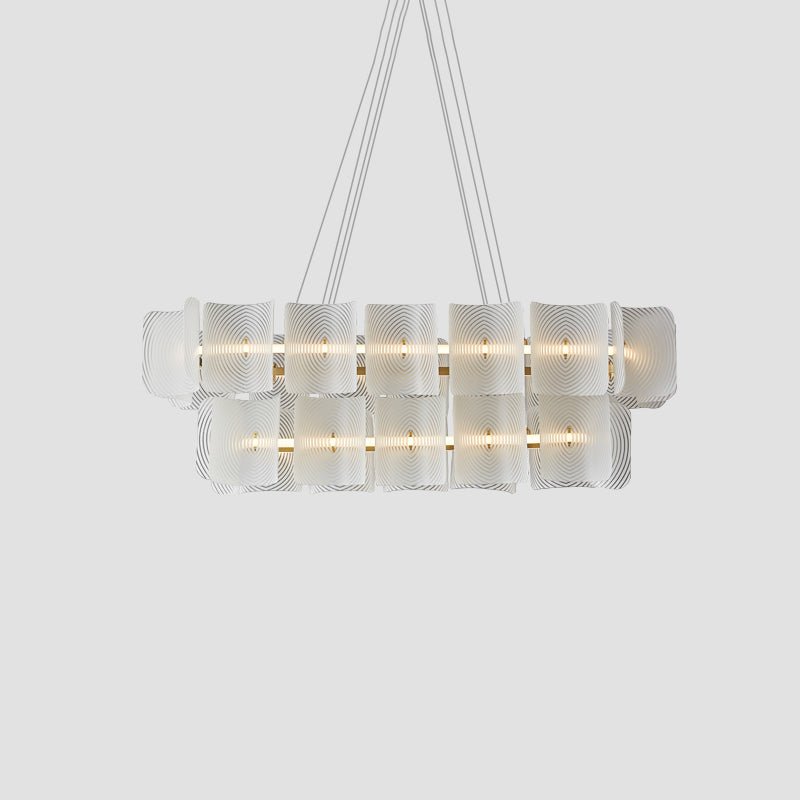 Marira Postmoderne Luxe Rectangle Laiton Verre Suspension