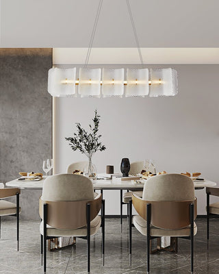 Virinia Postmoderne Luxe Rectangle Laiton Verre Suspension
