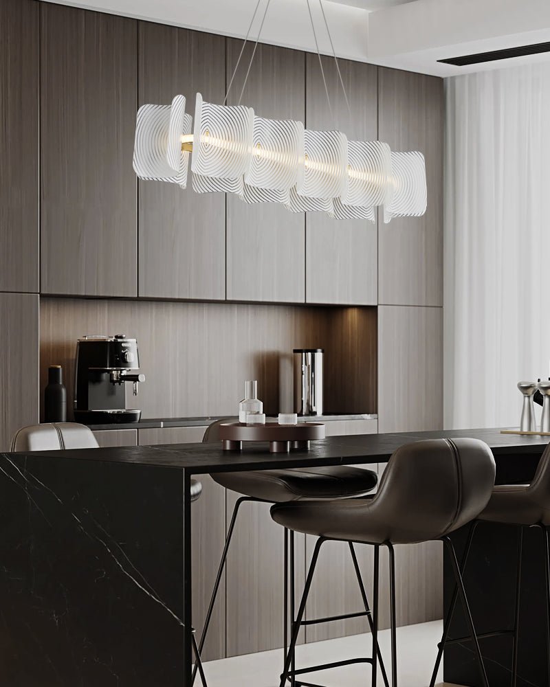Marira Postmoderne Luxe Rectangle Laiton Verre Suspension